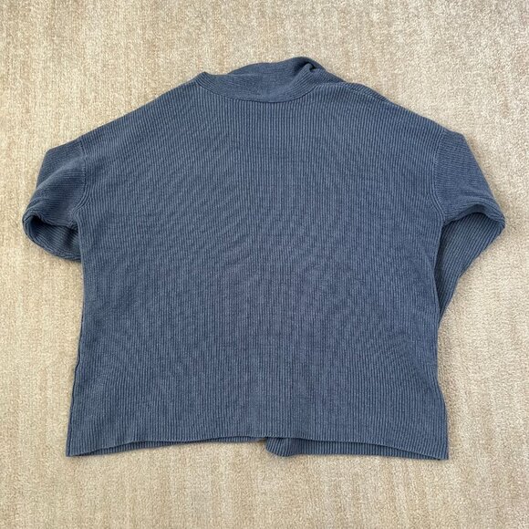 Eileen Fisher Blue Cotton Hemp Open Front Cardigan Sweater XL - Picture 4 of 10